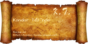 Kondor Tünde névjegykártya