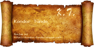 Kondor Tünde névjegykártya