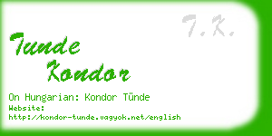 tunde kondor business card